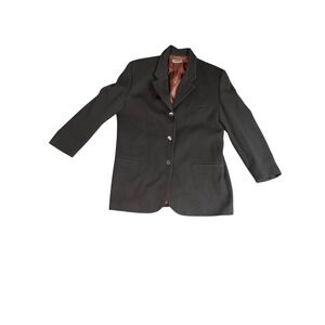 ANVERS Blazer Jacket Sz 2 Brown Green | Luxury Secretary Chic Tailored Blazer